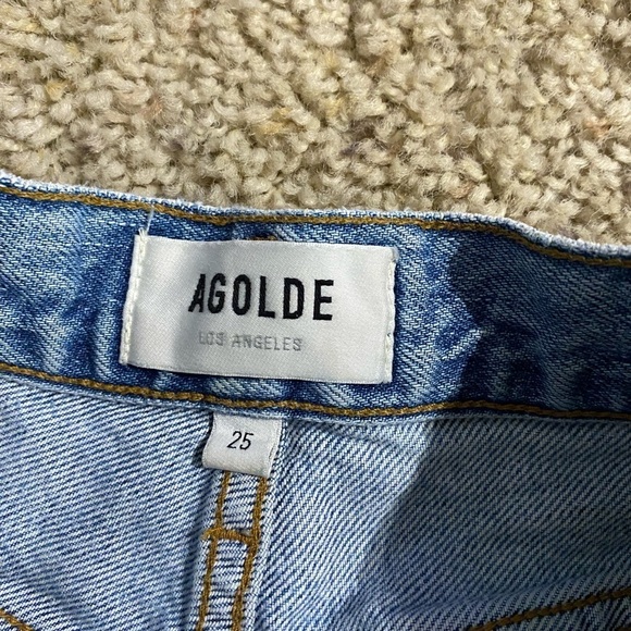 Agolde Women’s Riley High Rise Straight Jeans Cropped Button Fly Size 25 - Picture 4 of 8